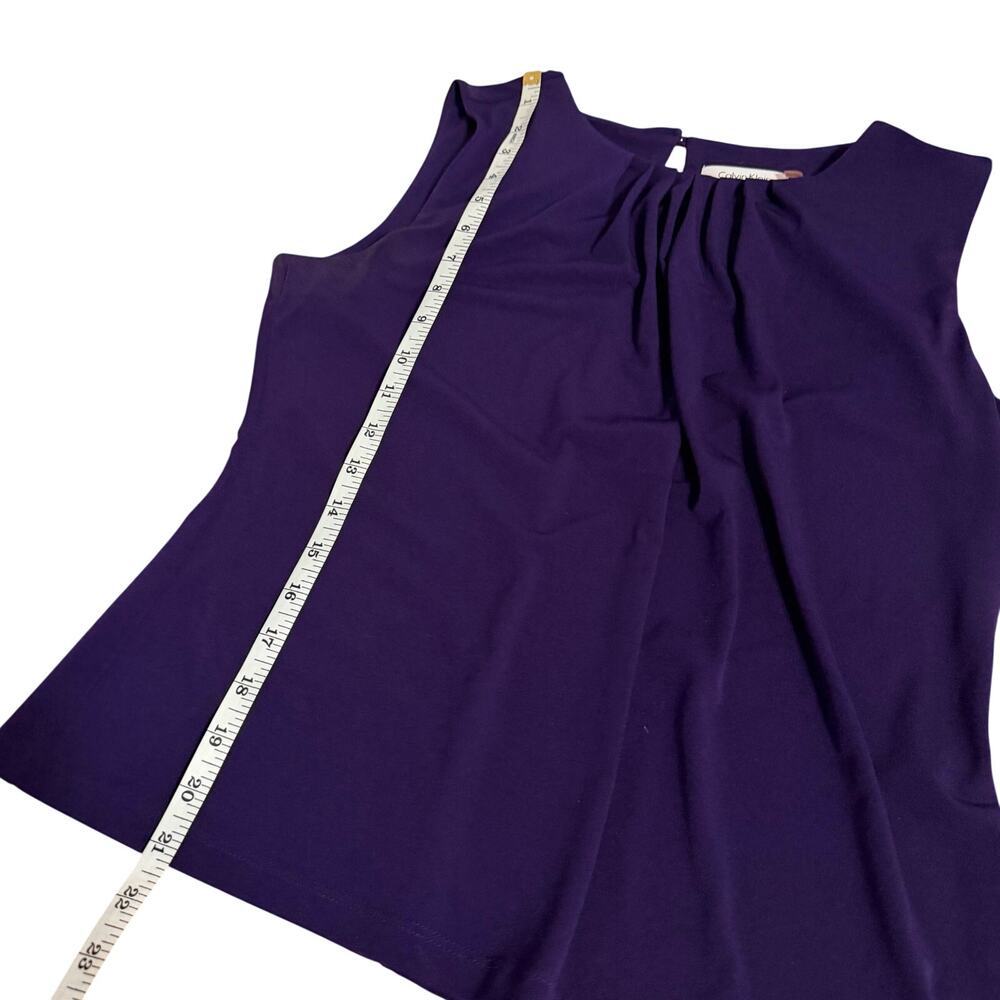 EUC Calvin Klein dressy purple top Petite Medium workplace dressy elegant - Picture 5 of 7